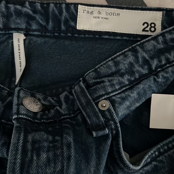 Rag & Bone Maya High Rise Ankle Wide Leg Bride Trail Blue Jeans Womens Size 28 - Picture 10 of 11